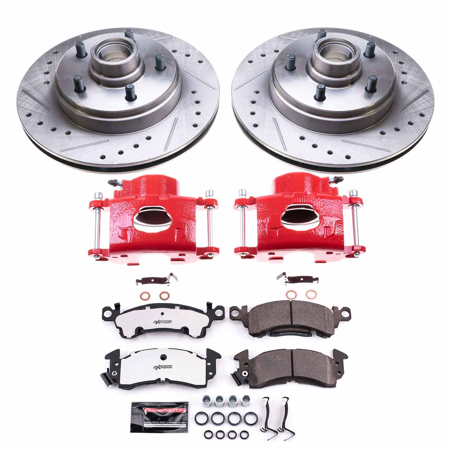 Power Stop KC4535A-26 Front Z26 Extreme Street Warrior 1-Click Pad And Rotor Kit With Calipers for 1977 Cadillac Fleetwood Sedan (4 Door) product image