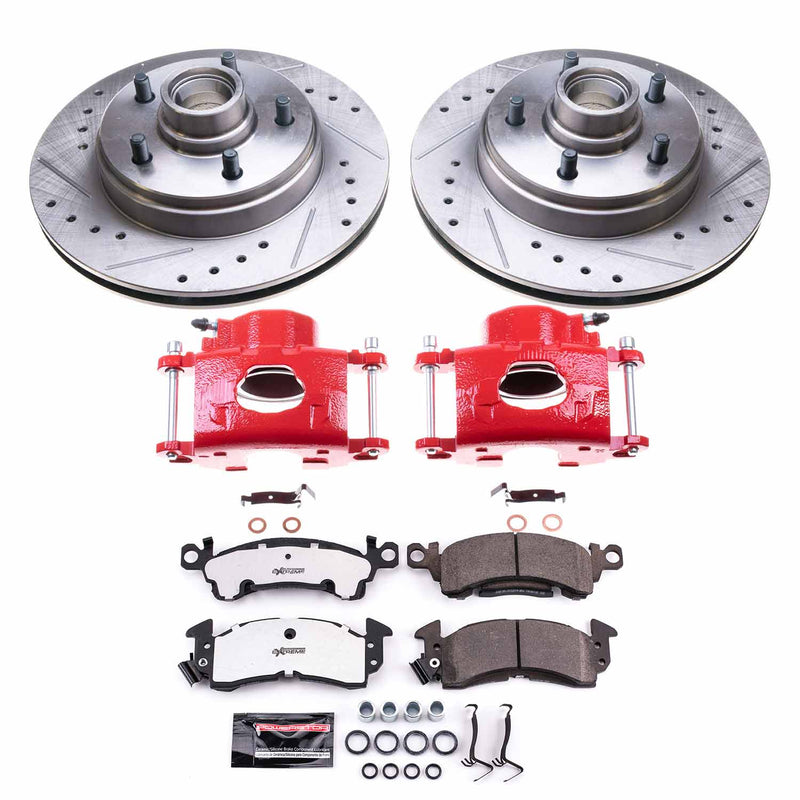 Power Stop KC4535A-26 Front Z26 Extreme Street Warrior 1-Click Pad And Rotor Kit With Calipers for 1977 Cadillac Fleetwood Sedan (4 Door) product image