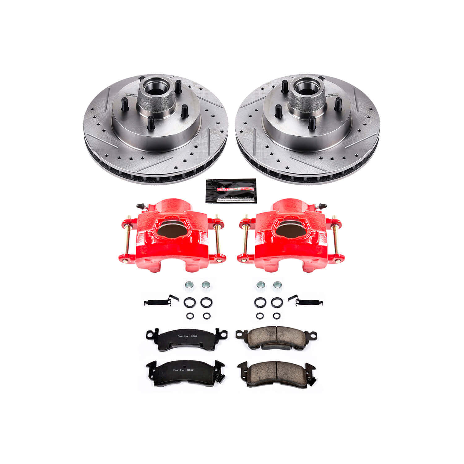 Power Stop KC4539 Z23 Evolution Sport Performance 1-Click Drilled And Slotted Front Brake Kit With Calipers for 1978-1996 Cadillac Deville product image
