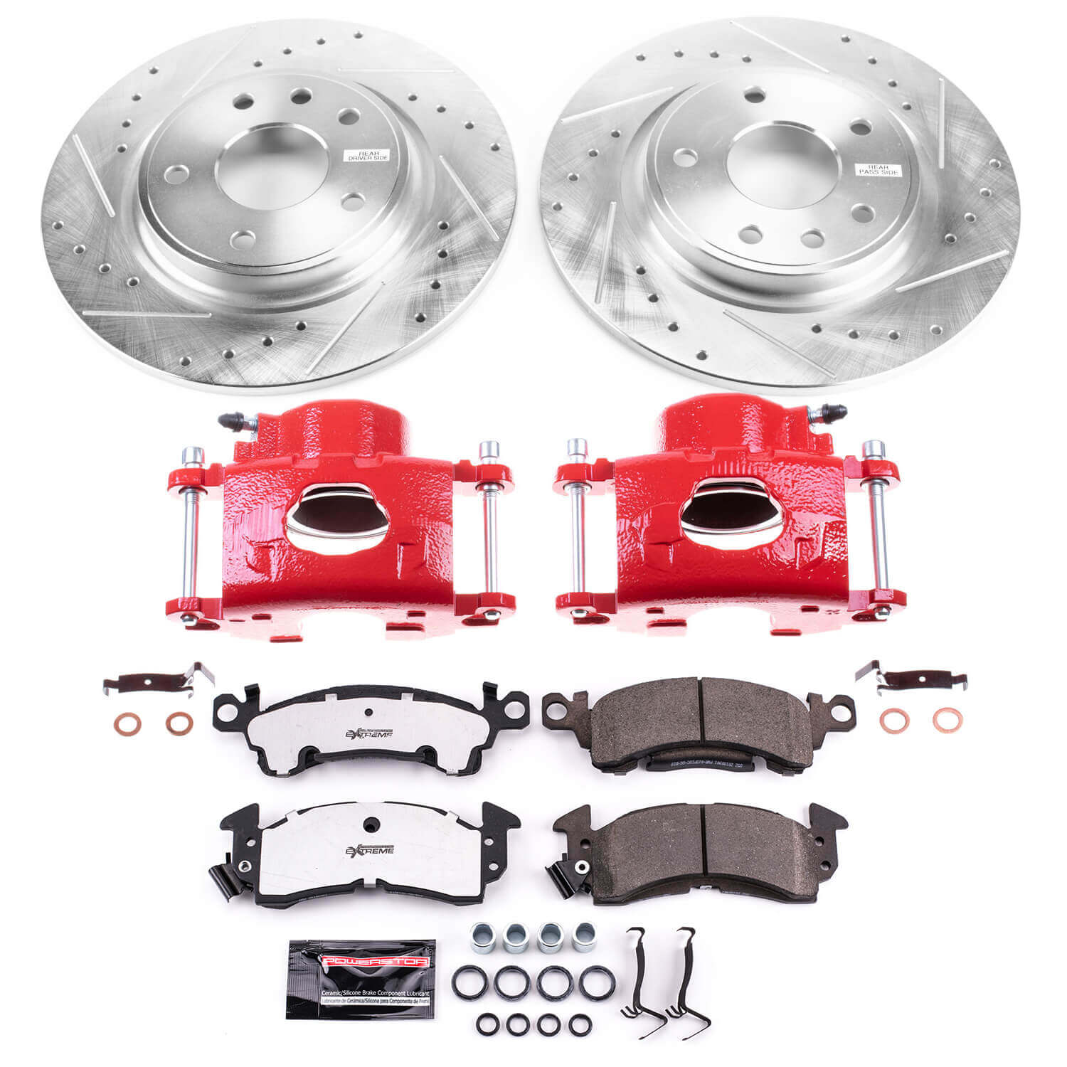 Power Stop KC4539B-26 Z26 Street Warrior 1-Click Pad And Rotor Kit With Calipers for 1977 Cadillac Fleetwood Limousine product image
