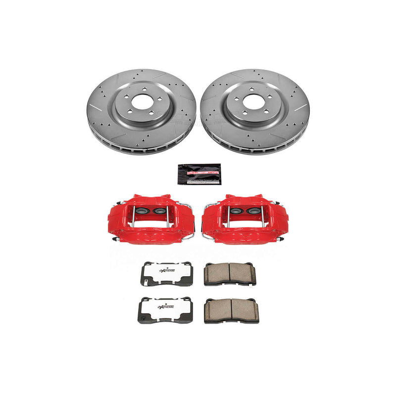 Power Stop KC4547-26 - Z26 Extreme Street Warrior 1-Click Drilled And Slotted Front Brake Kit With Calipers vehicle fitment brake part