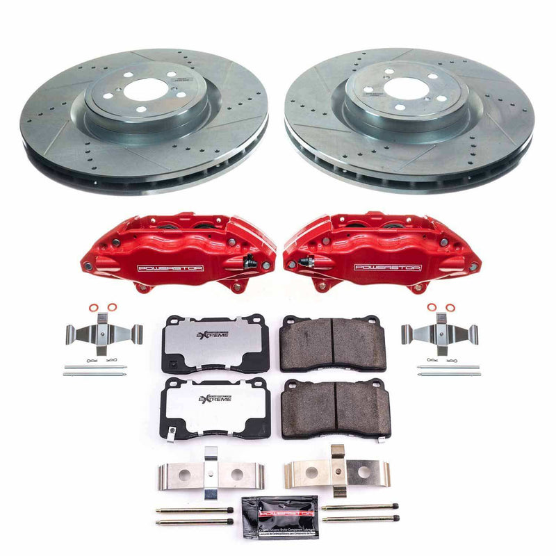 Power Stop KC4549-26 Front Z26 Extreme Street Warrior 1-Click Pad And Rotor Kit With Calipers for 2004 Subaru Impreza WRX STI product image