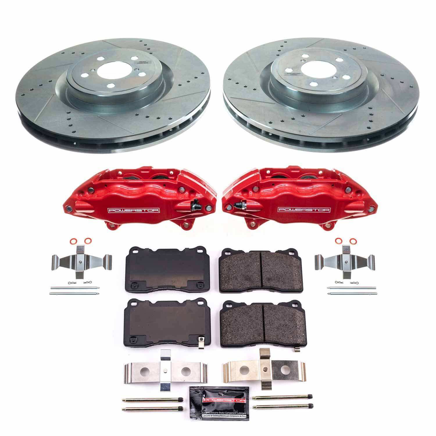 Power Stop KC4549 Front Z23 Evolution Sport Performance 1-Click Pad And Rotor Kit With Calipers for 2004 Subaru Impreza WRX STI product image