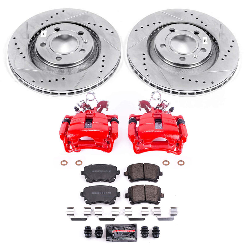 Power Stop KC4564 Z23 Evolution Sport Performance Pad And Rotor Kit With Calipers for 2004-2009 Audi S4 product image