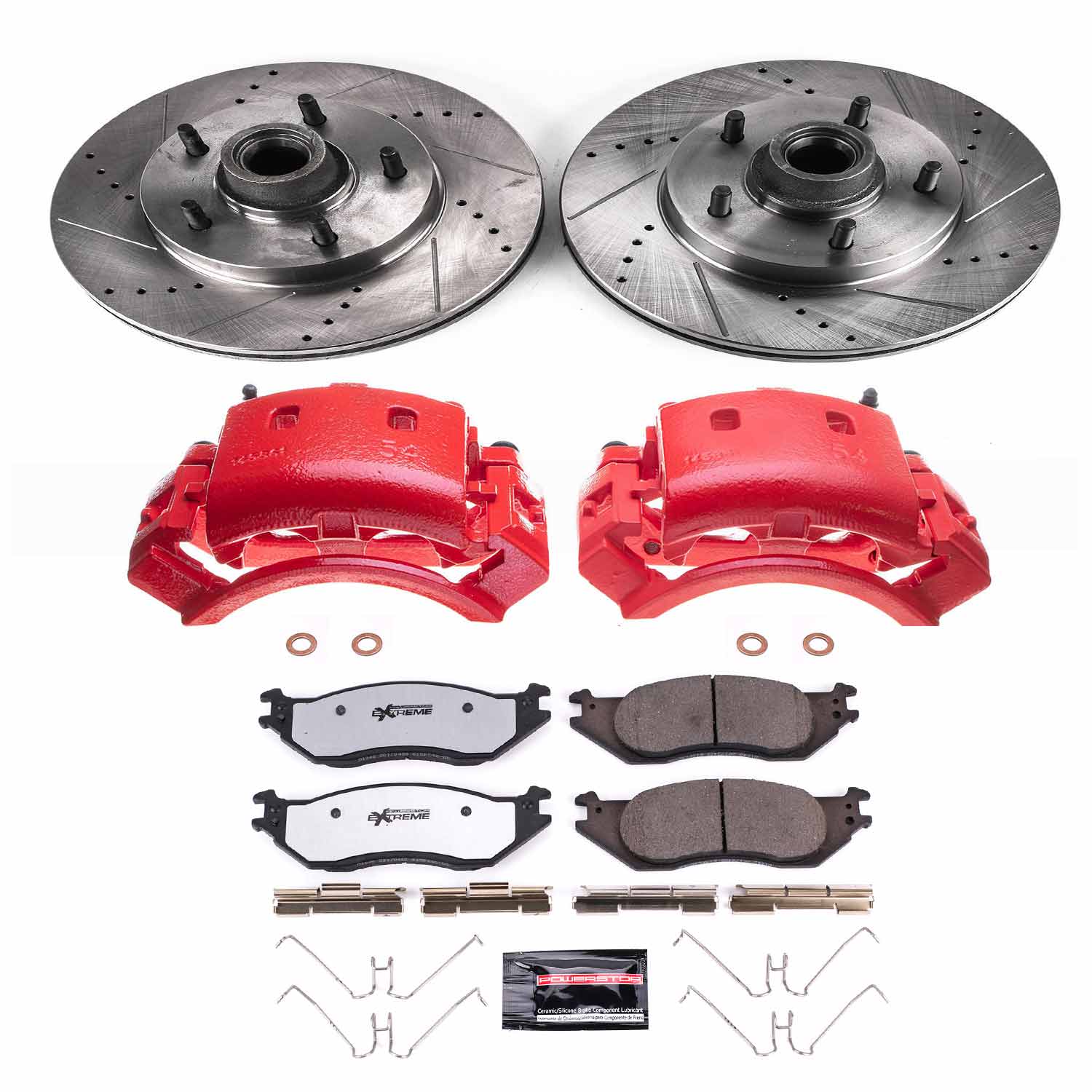 Power Stop KC4578-36 Z36 Extreme Performance Truck And Tow 1-Click Pad And Rotor Kit With Calipers for 2004-2006 Ford E-150 product image