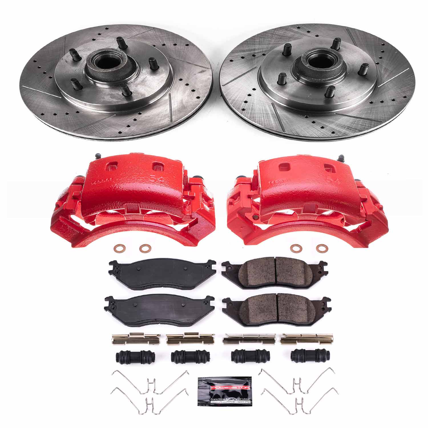 Power Stop KC4578 Z23 Evolution Sport Performance Pad And Rotor Kit With Calipers for 2004-2006 Ford E-150 product image