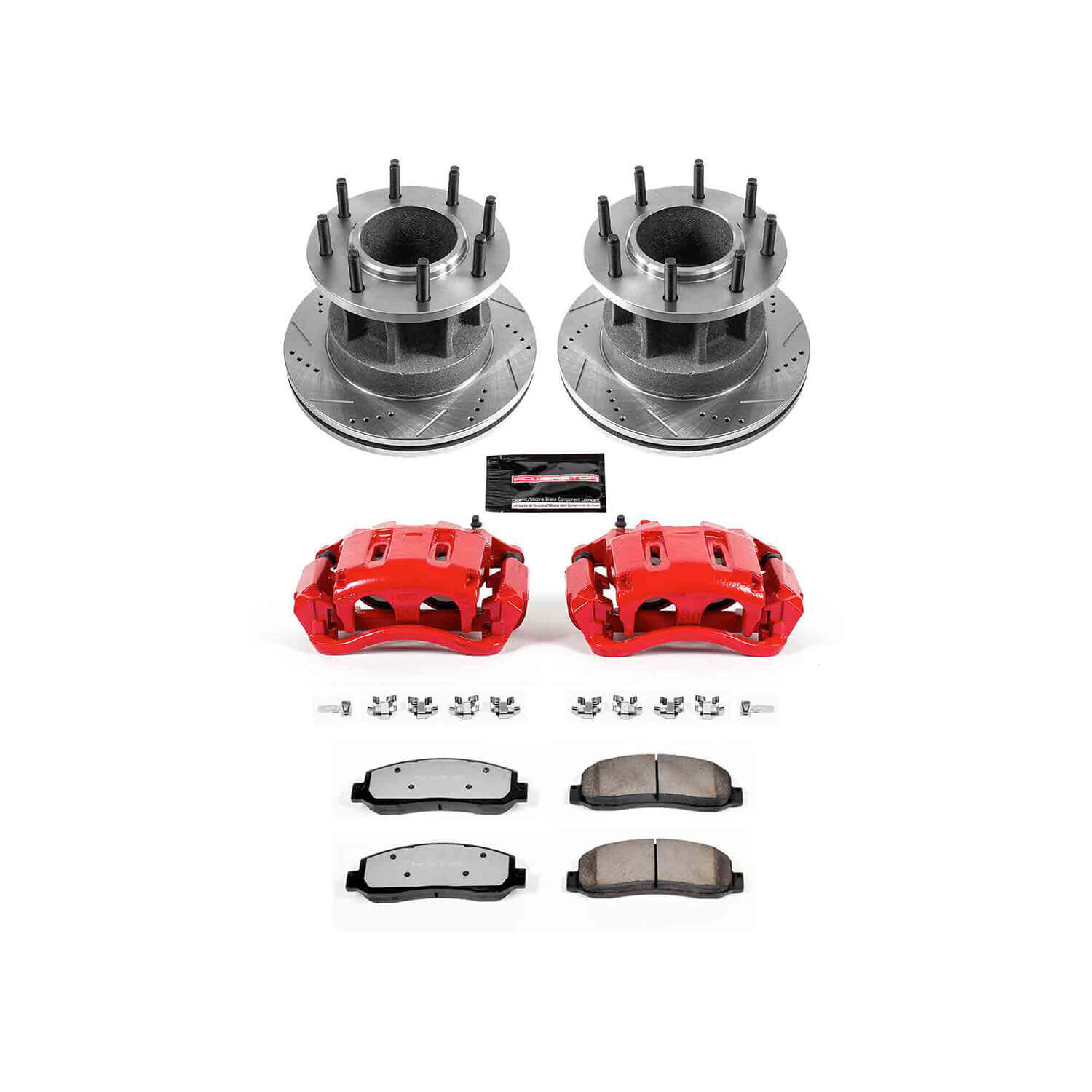 Power Stop KC4595-36 Z36 Extreme Performance Truck And Tow 1-Click Drilled And Slotted Front Brake Kit With Calipers for 2007-2011 Ford F-350 Super Duty - product image