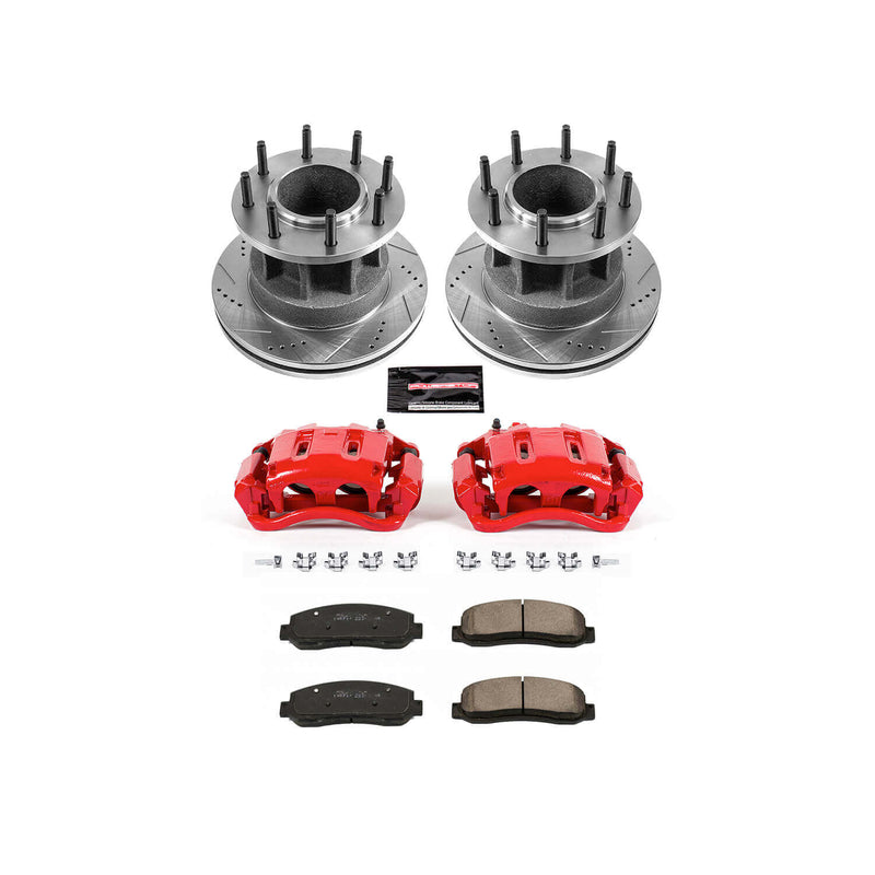 Power Stop KC4595 - Z23 Evolution Sport Performance 1-Click Drilled And Slotted Front Brake Kit With Calipers vehicle fitment brake part