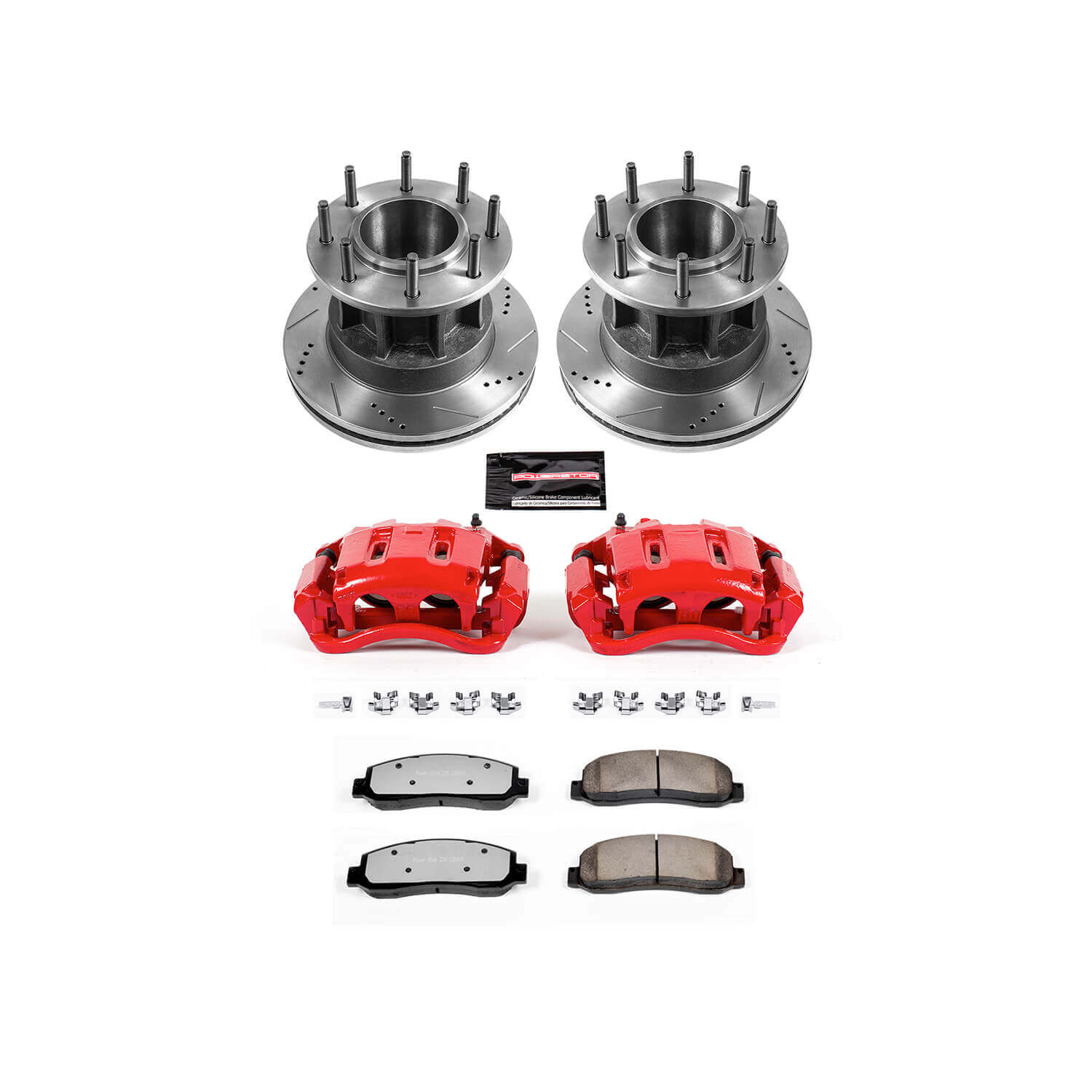 Power Stop KC4597-36 Z36 Extreme Performance Truck And Tow 1-Click Drilled And Slotted Front Brake Kit With Calipers for 2005-2007 Ford F-350 Super Duty product image