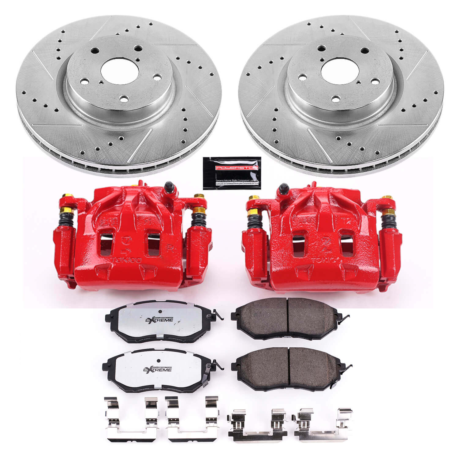 Power Stop KC4603-26 - Z26 Street Warrior 1-Click Front Brake Kit With Calipers vehicle fitment brake part