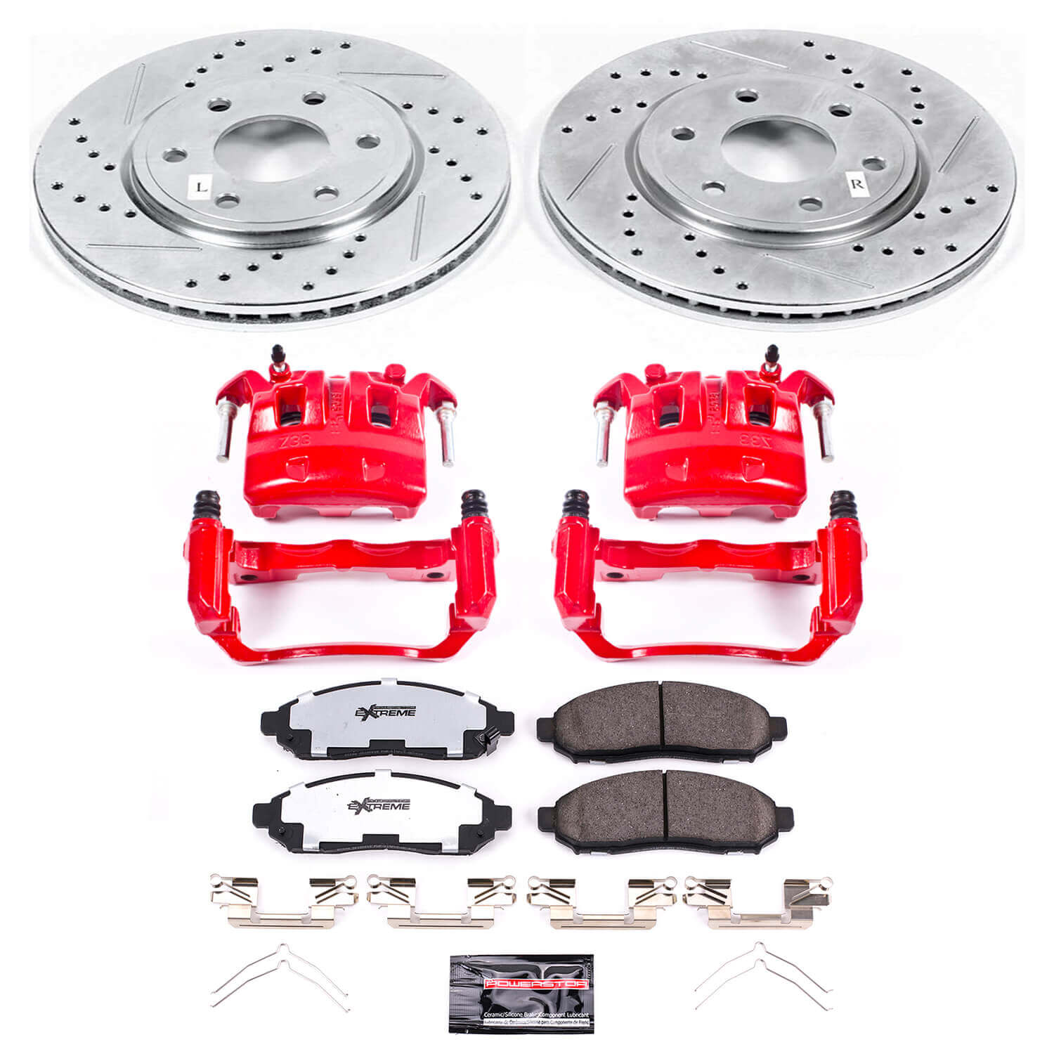 Power Stop KC4611-36 Z36 Extreme Performance Truck And Tow 1-Click Front Brake Kit With Calipers for 2005-2015 Nissan Frontier product image