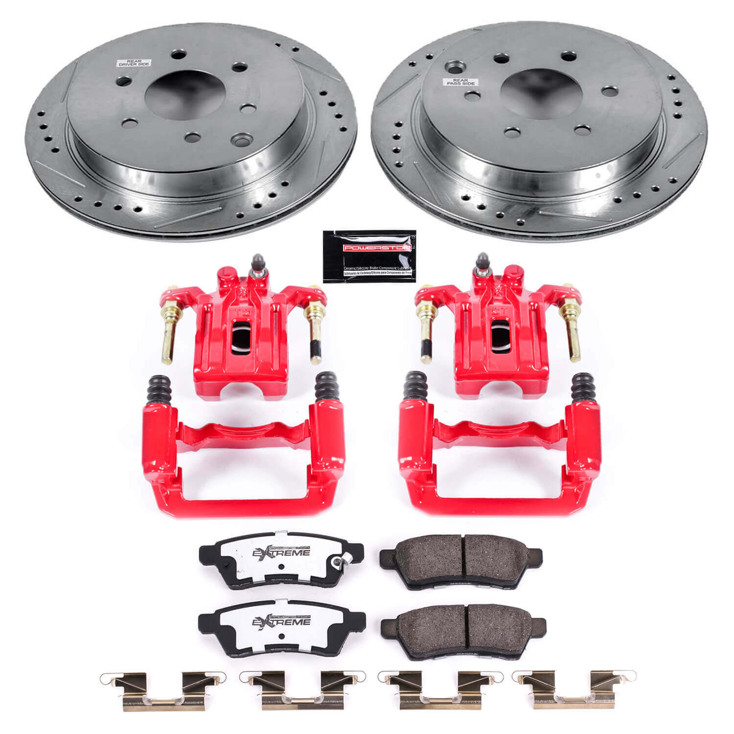 Power Stop KC4621-36 Z36 Extreme Performance Truck And Tow 1-Click Rear Brake Kit With Calipers for 2005-2024 Nissan Frontier product image