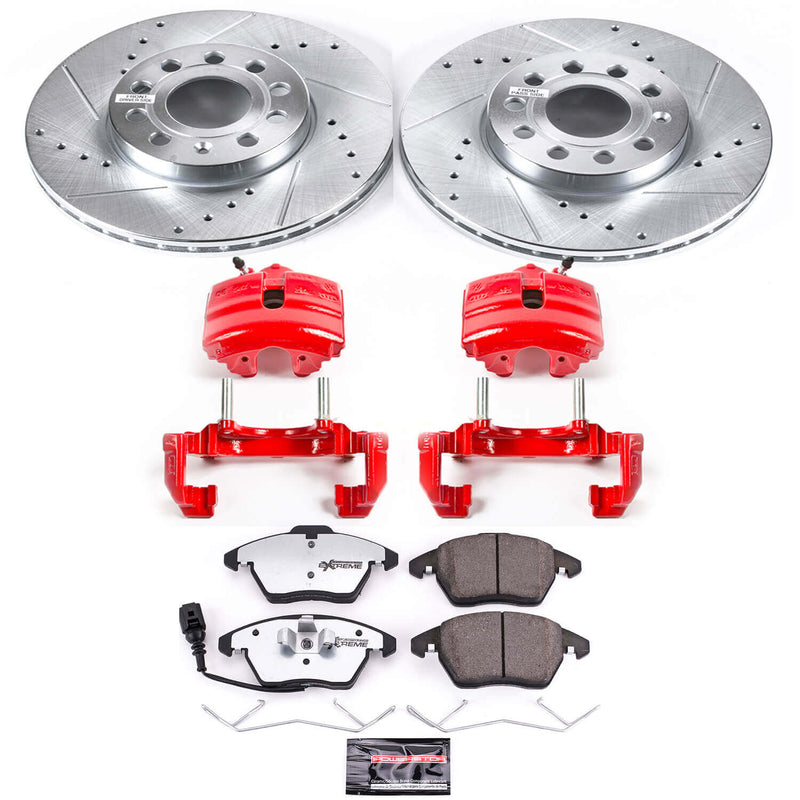 Power Stop KC4623-26 Z26 Street Warrior 1-Click Front Brake Kit With Calipers for 2005-2019 Audi A3 product image