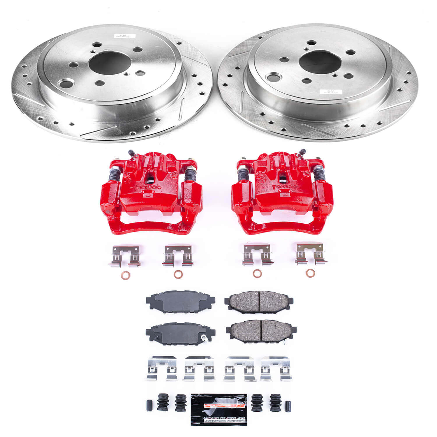 Power Stop KC4631A Z23 Evolution Sport Performance Pad And Rotor Kit With Calipers for 2010-2013 Subaru Legacy 2.5I, 2.5I Limited, 2.5I Premium product image