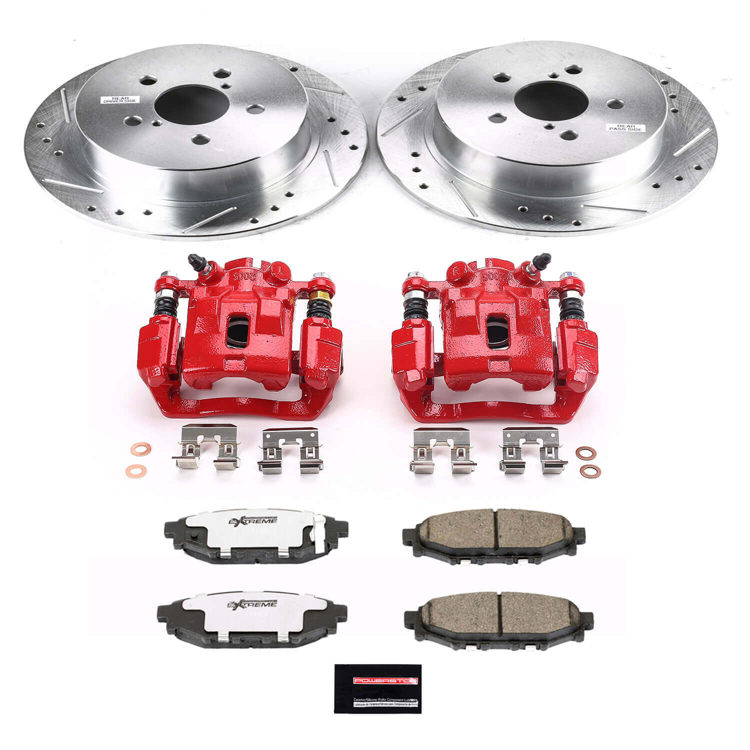 Power Stop KC4632-26 Z26 Street Warrior 1-Click Rear Brake Kit With Calipers for 2005 Subaru Legacy I, Limited product image