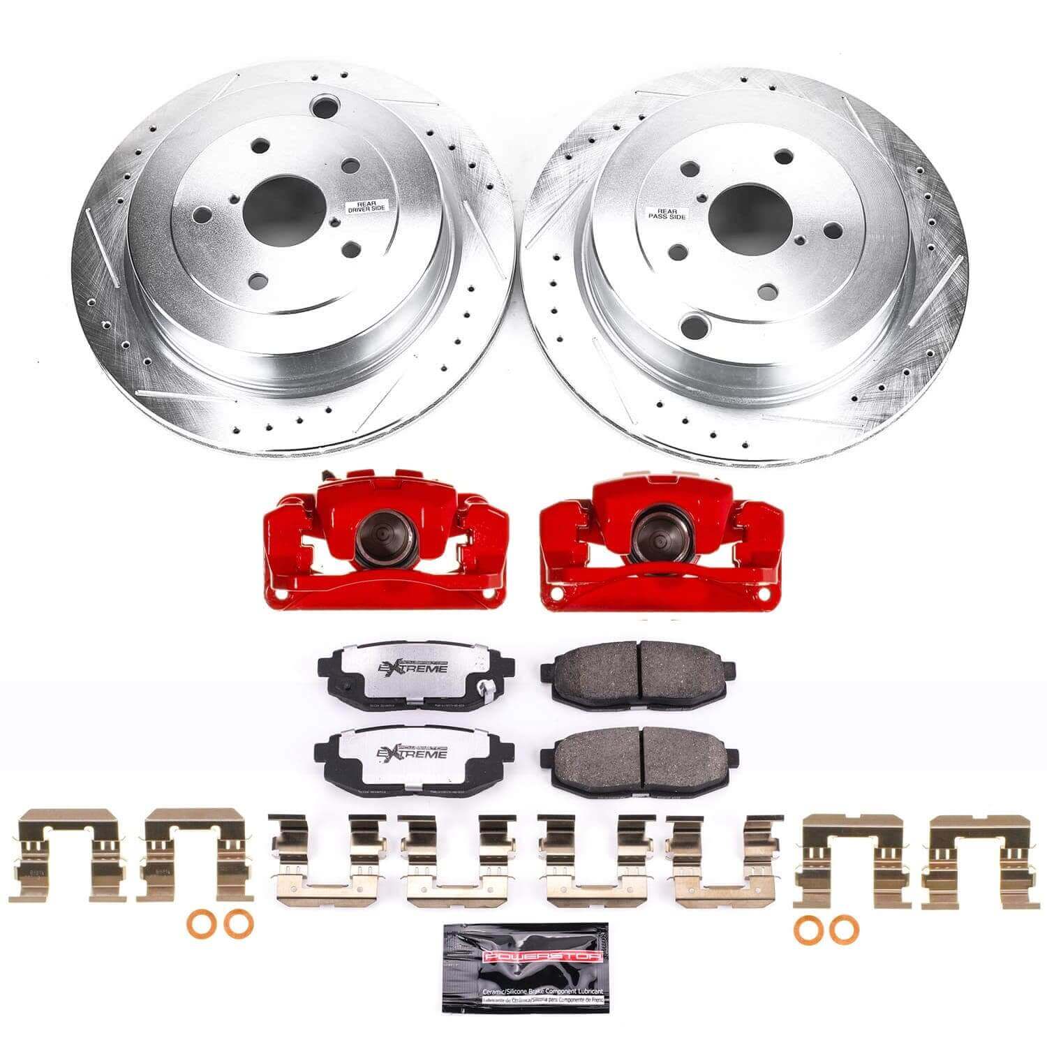 Power Stop KC4645-26 - Rear Z26 Extreme Street Warrior 1-Click Pad And Rotor Kit With Calipers vehicle fitment brake part