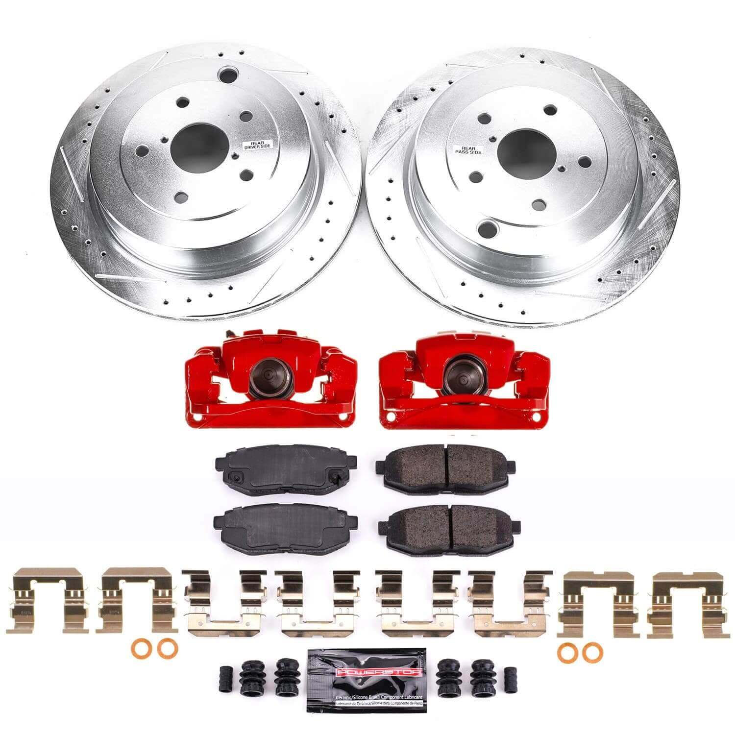 Power Stop KC4645 - Rear Z23 Evolution Sport Performance 1-Click Pad And Rotor Kit With Calipers vehicle fitment brake part