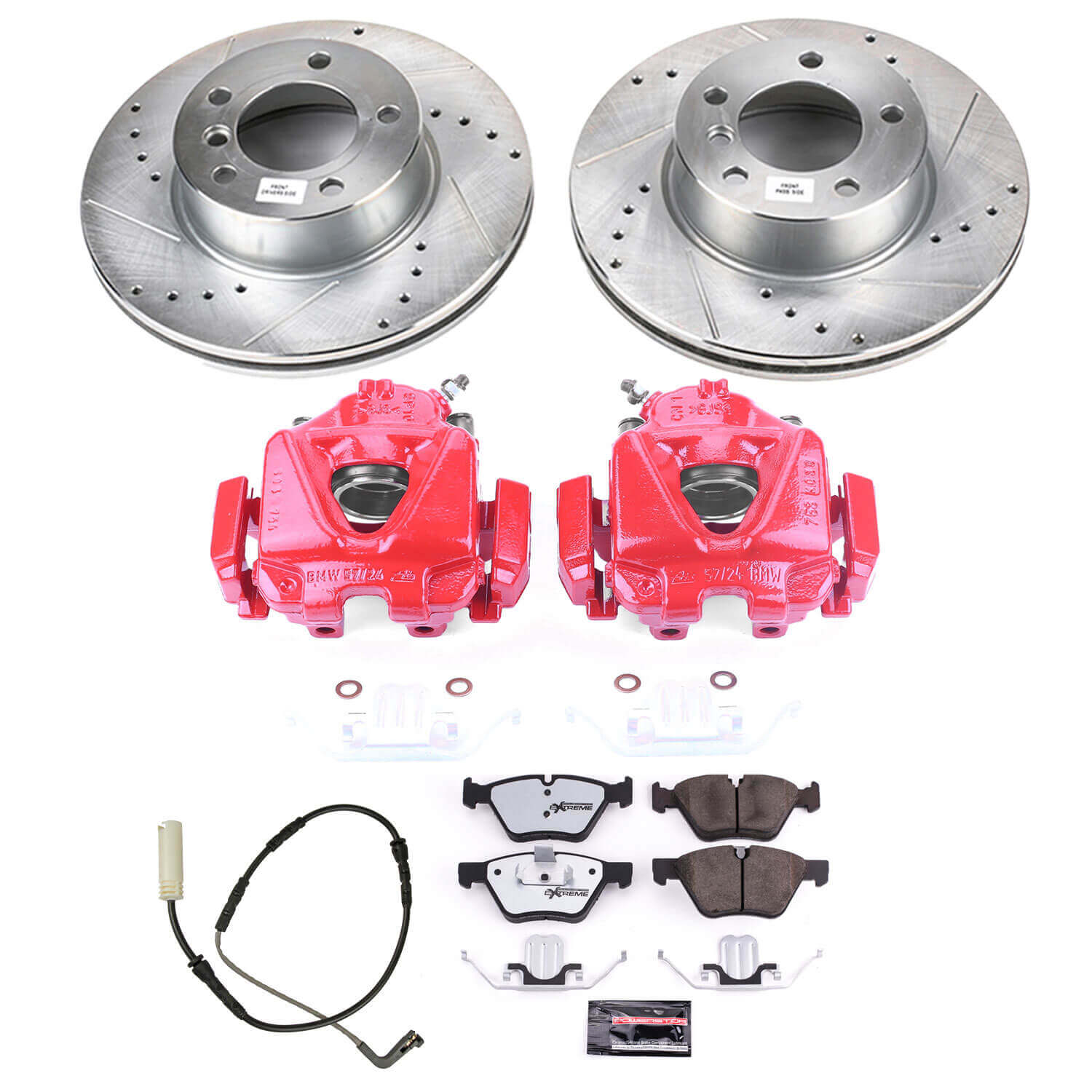 Power Stop KC4677-26 Z26 Street Warrior 1-Click Front Brake Kit With Calipers for 2008-2010 BMW 328I product image