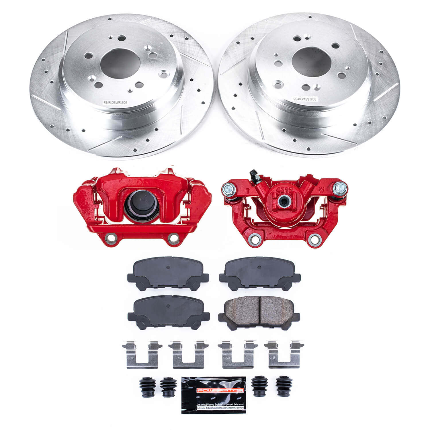Power Stop KC4685 Rear Z23 Evolution Sport Performance 1-Click Pad And Rotor Kit With Calipers for 2007-2013 Acura MDX product image