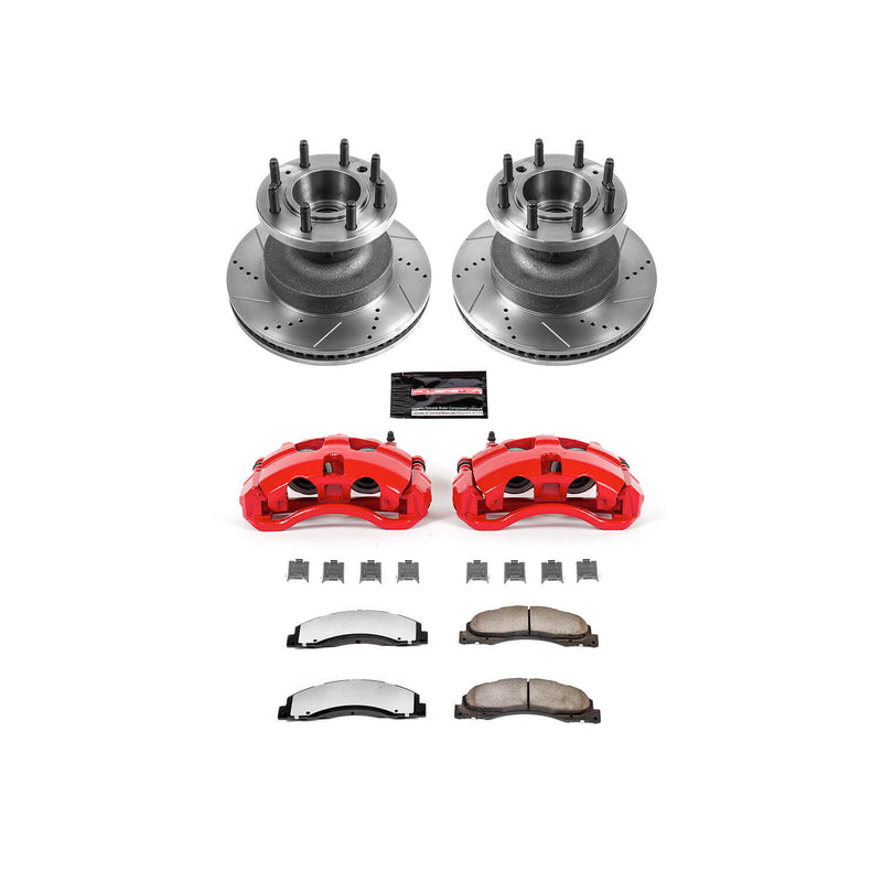 Power Stop KC4717-36 - Z36 Extreme Performance Truck And Tow 1-Click Drilled And Slotted Front Brake Kit With Calipers vehicle fitment brake part
