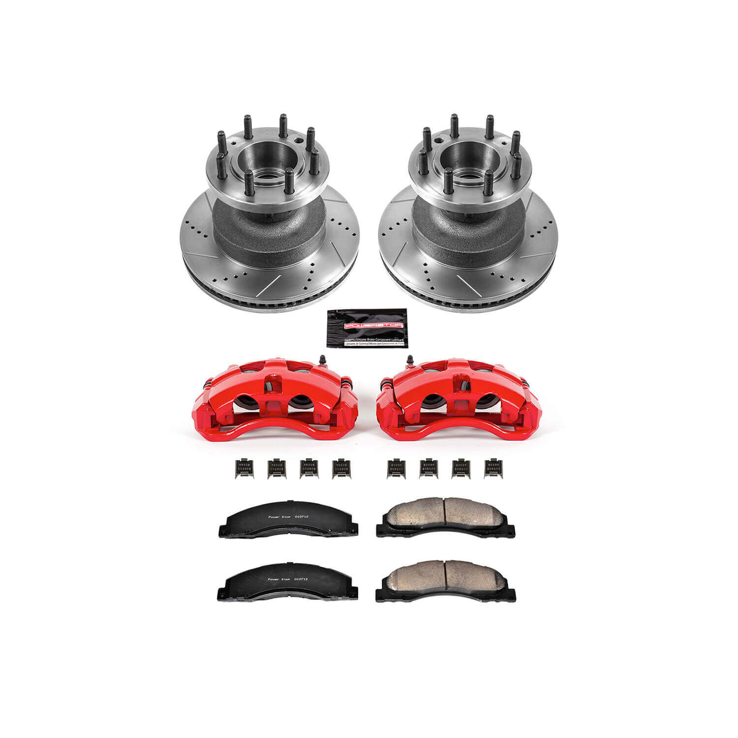 Power Stop KC4717 Z23 Evolution Sport Performance 1-Click Drilled And Slotted Front Brake Kit With Calipers for 2008-2025 Ford E-350 Super Duty product image