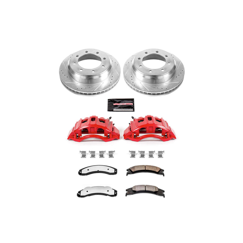 Power Stop KC4718-36 Z36 Extreme Performance Truck And Tow 1-Click Drilled And Slotted Rear Brake Kit With Calipers for 2008-2025 Ford E-150 product image