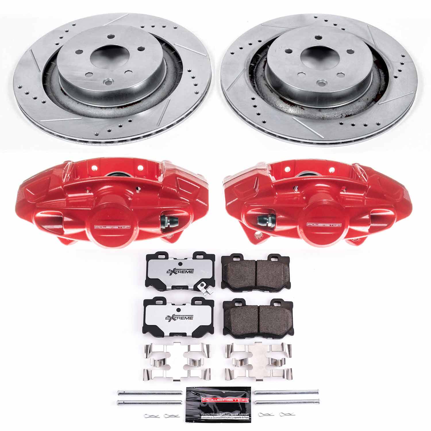 Power Stop KC4732-26 Z26 Street Warrior 1-Click Rear Brake Kit With Calipers for 2008-2019 INFINITI G37 Sport product image