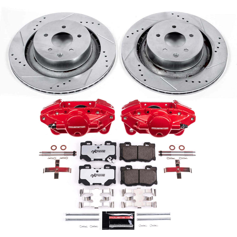 Power Stop KC4732A-26 Rear Z26 Extreme Street Warrior 1-Click Pad And Rotor Kit With Calipers for 2009 Nissan 350Z product image
