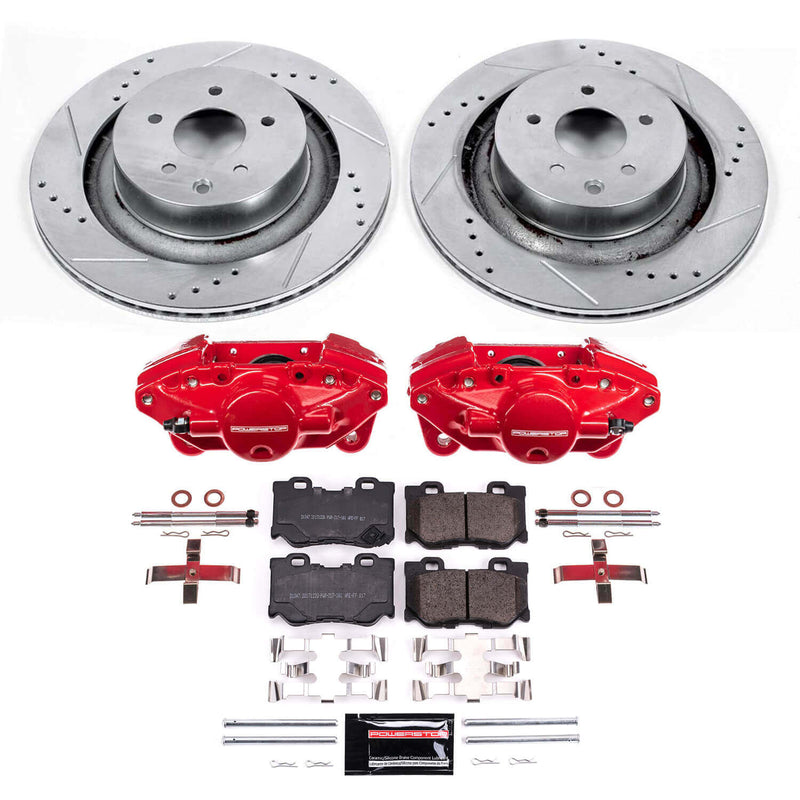 Power Stop KC4732A Rear Z23 Evolution Sport Performance 1-Click Pad And Rotor Kit With Calipers for 2009 Nissan 350Z product image