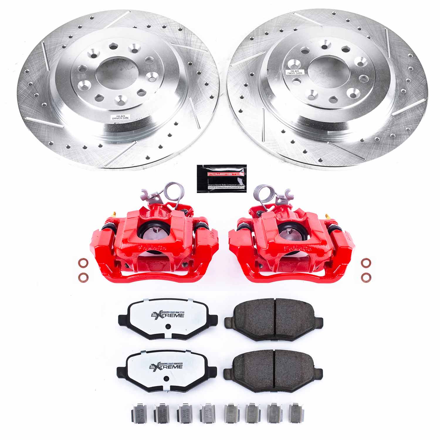 Power Stop KC4744C-36 Z36 Extreme Performance Truck And Tow 1-Click Rear Brake Kit With Calipers for 2011-2012 Ford Edge product image