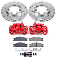 Power Stop KC4837A Z23 Evolution Sport Performance 1-Click Drilled And Slotted Front Brake Kit With Calipers for 1993-2002 Nissan D21 4 product image