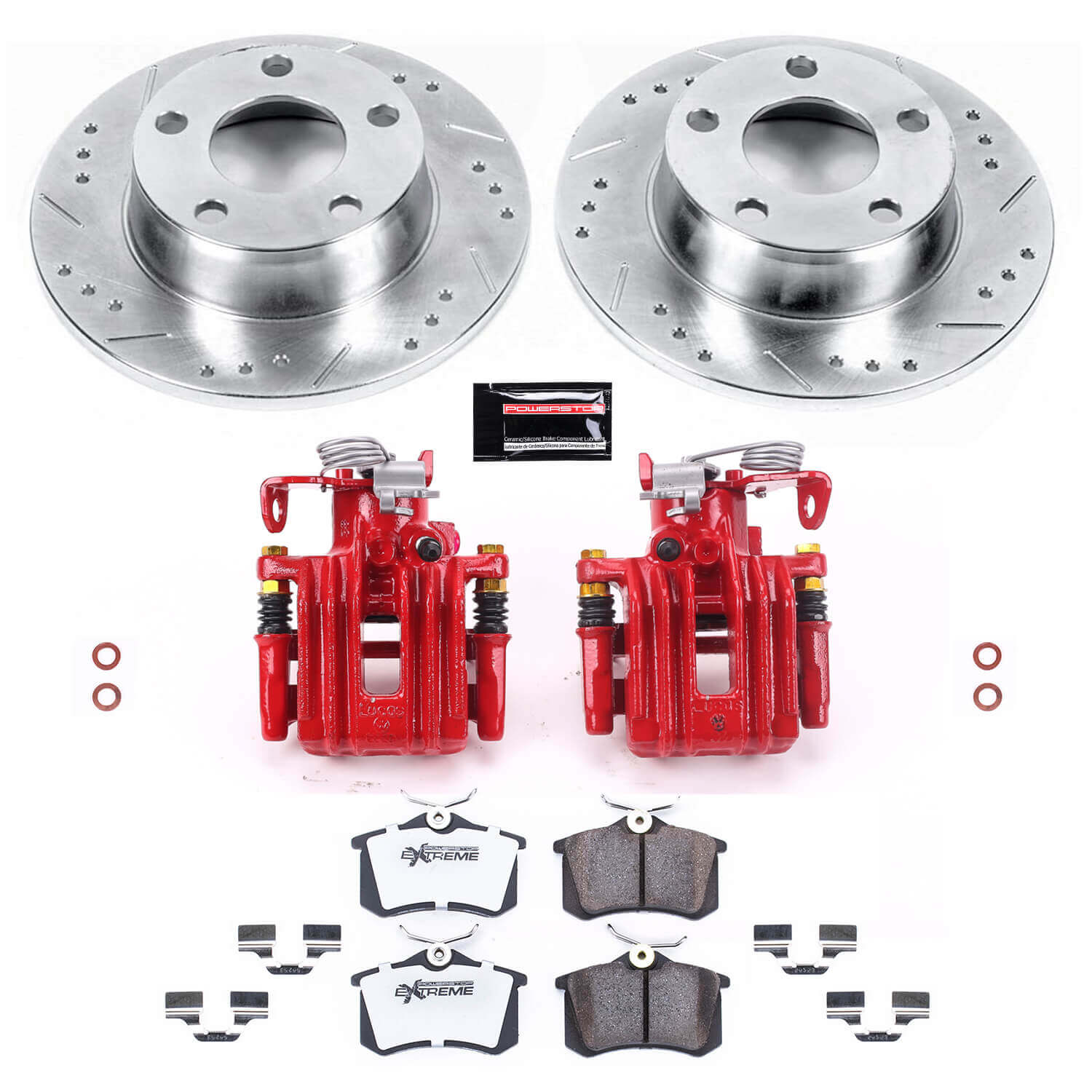 Power Stop KC4845-26 Z26 Street Warrior 1-Click Rear Brake Kit With Calipers for 1999-2004 Audi A6 product image