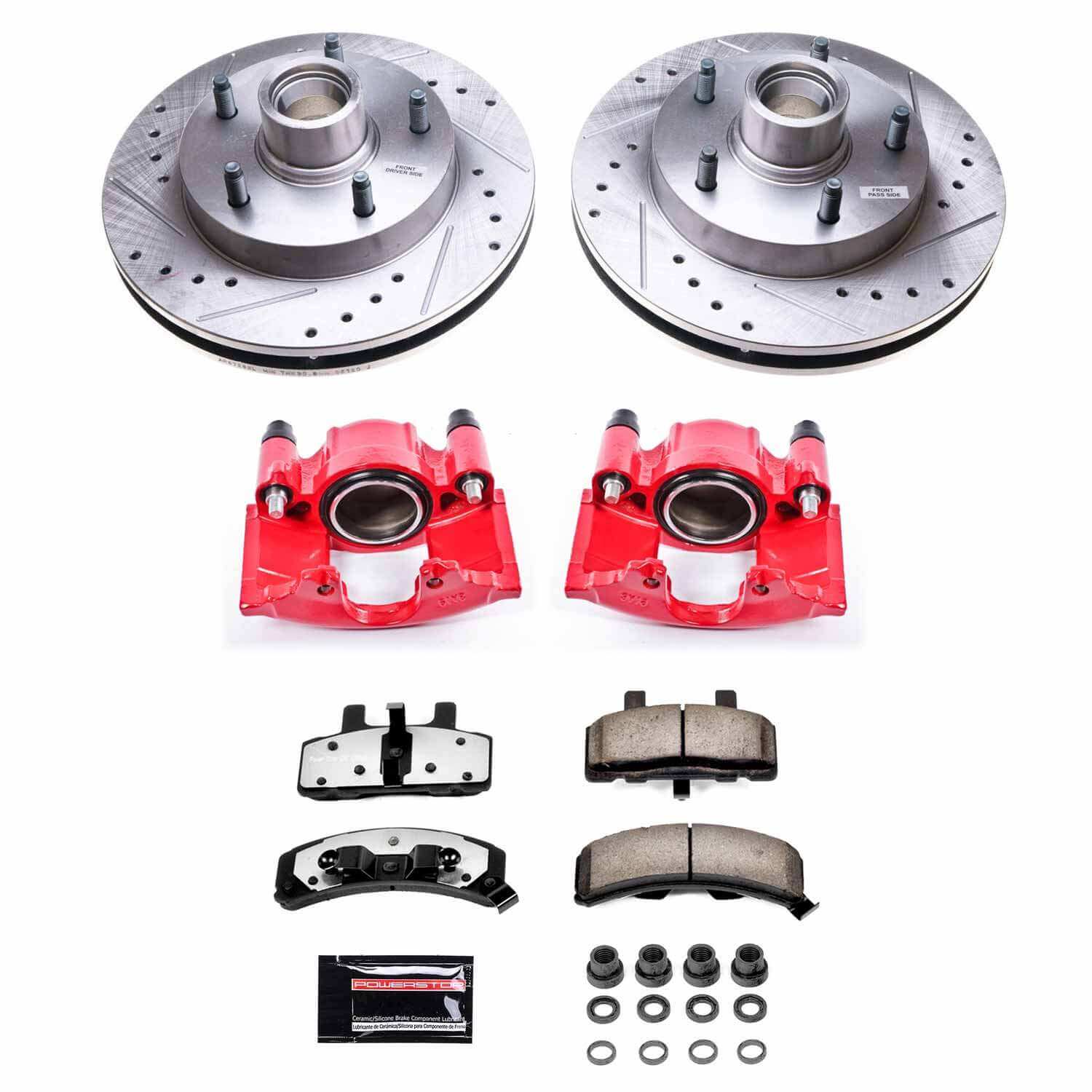 Power Stop KC4875-36 Z36 Extreme Performance Truck And Tow 1-Click Pad And Rotor Kit With Calipers for 1994-1999 Dodge Ram 1500 Rear Wheel Drive product image