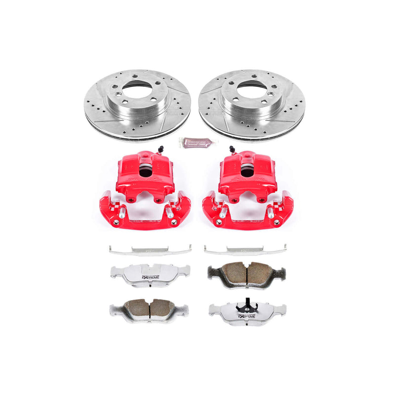 Power Stop KC496-26 Z26 Extreme Street Warrior 1-Click Brake Kit With Calipers (Front) for 1992-2002 BMW 318I product image