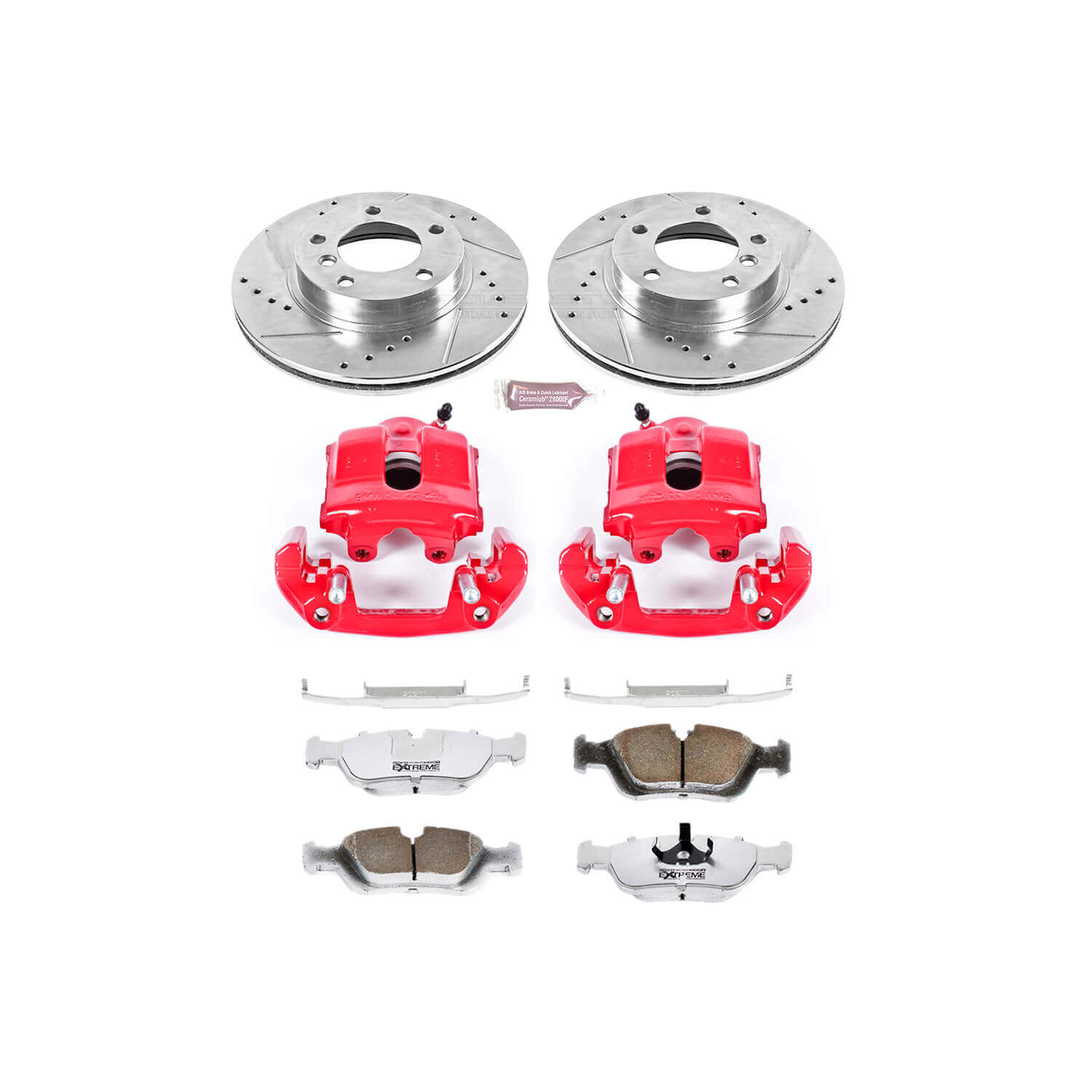 Power Stop KC497-26 Z26 Extreme Street Warrior 1-Click Brake Kit With Calipers (Front) for 1999-2000 BMW 323CI Coupe (2 Door) product image