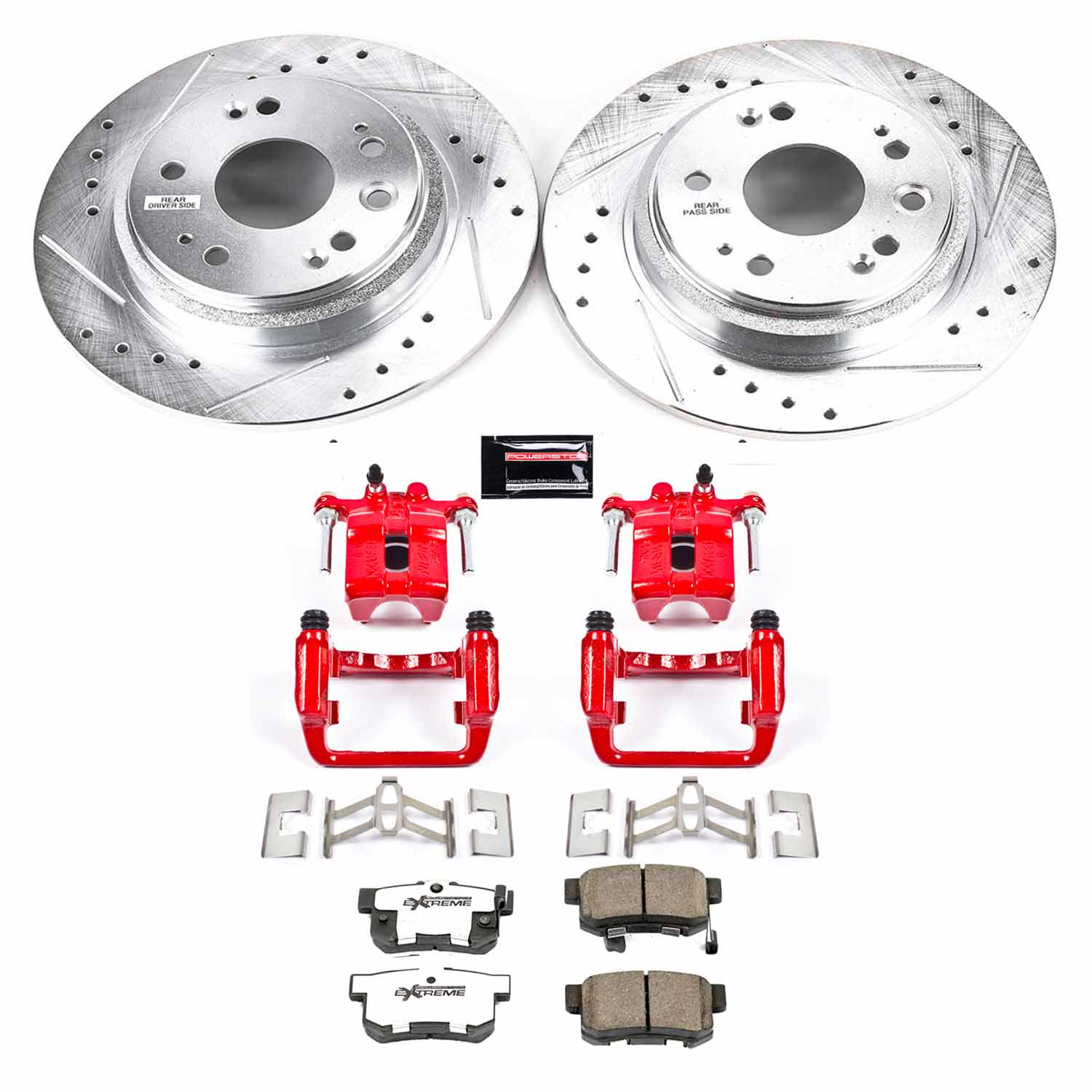 Power Stop KC4989-26 Z26 Street Warrior 1-Click Rear Brake Kit With Calipers for 2002-2004 Acura Rl product image