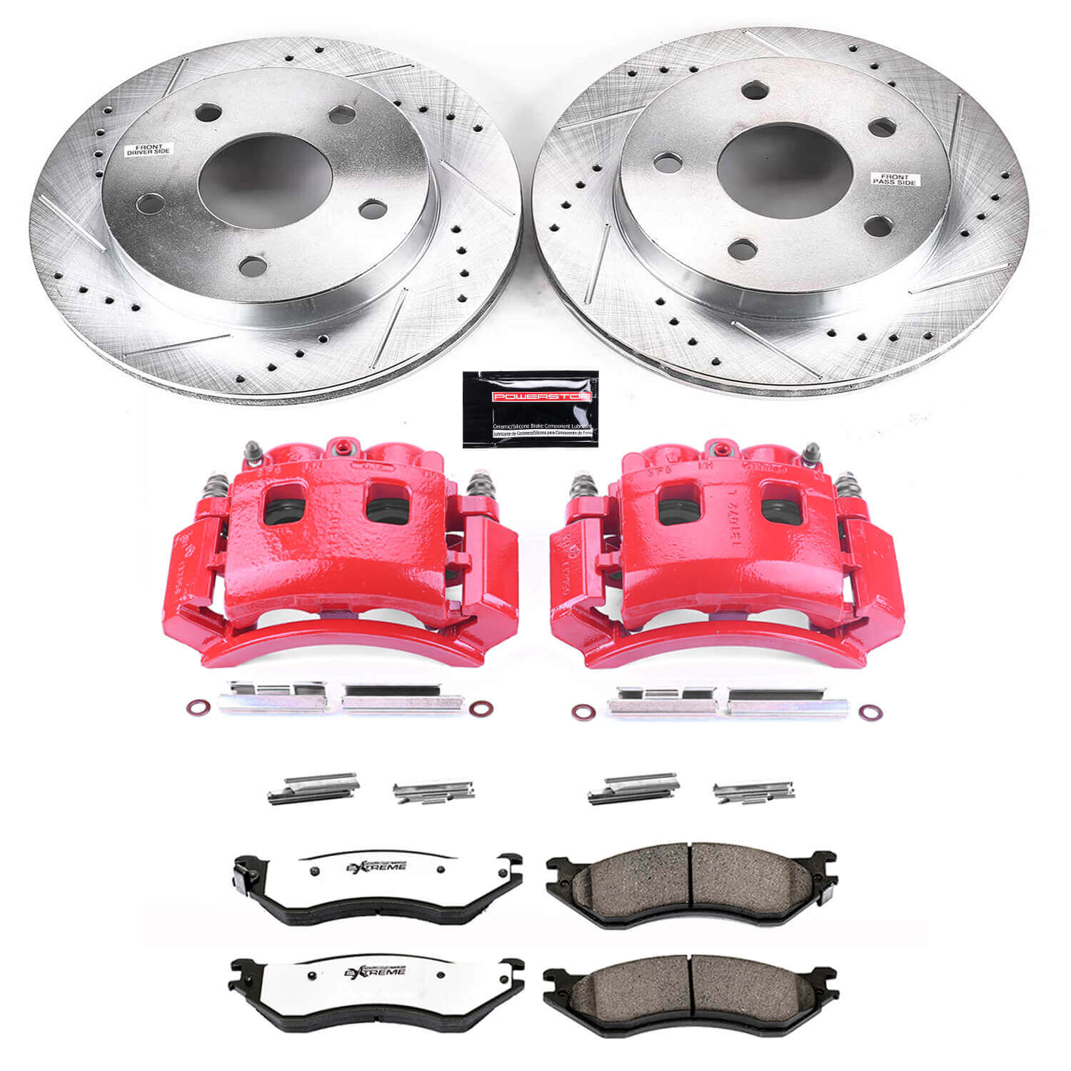 Power Stop KC5142-36 Z36 Extreme Performance Truck And Tow 1-Click Front Brake Kit With Calipers for 2000-2001 Dodge Ram 1500 Rear Wheel Drive product image