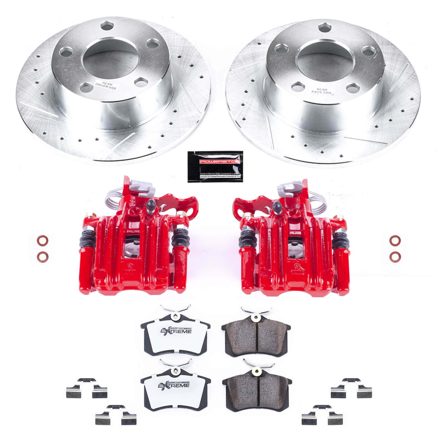 Power Stop KC515-26 Z26 Street Warrior 1-Click Rear Brake Kit With Calipers for 1998-2004 Audi A6 product image