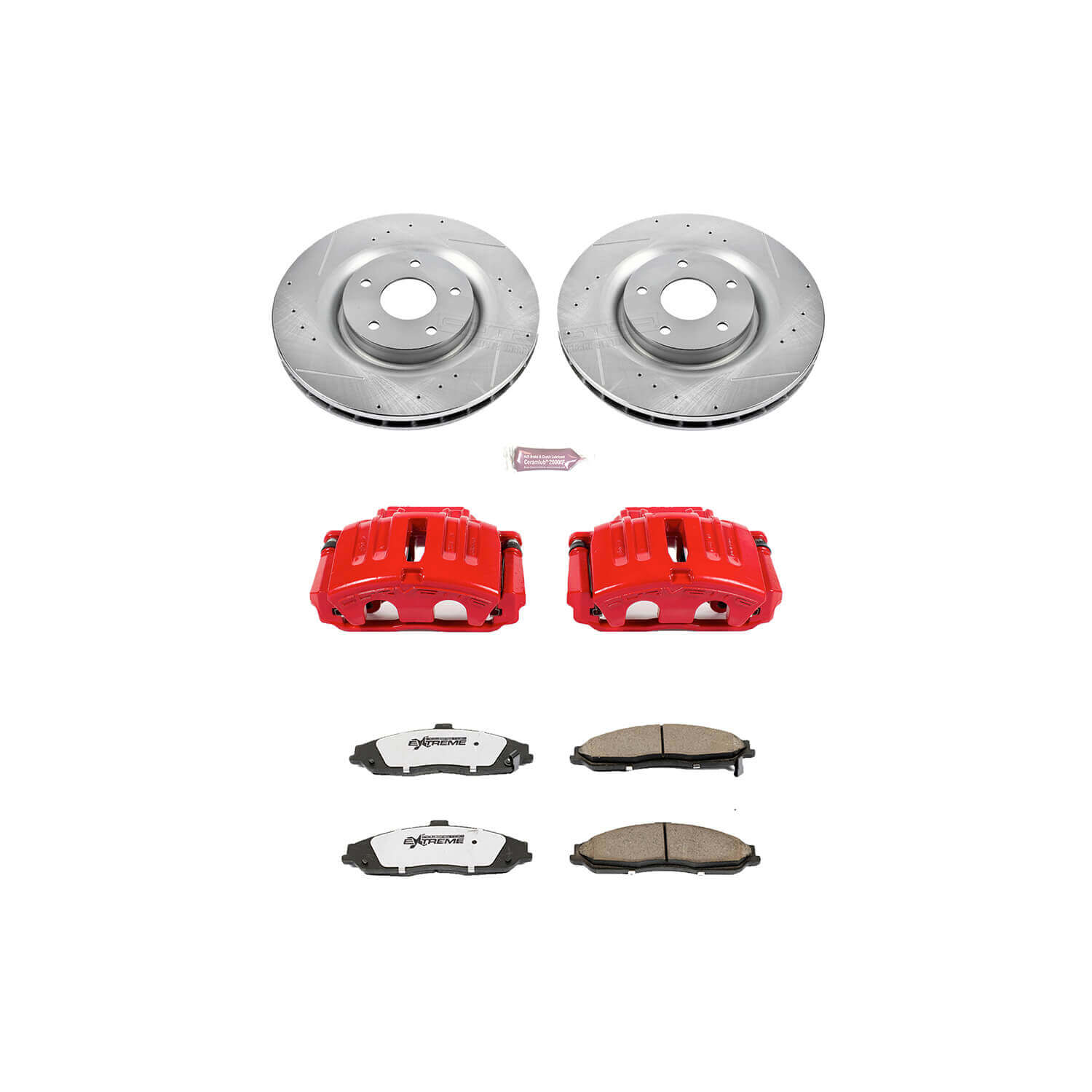 Power Stop KC5158-26 Z26 Extreme Street Warrior 1-Click Brake Kit With Calipers (Front) for 2005-2013 Chevrolet Corvette product image