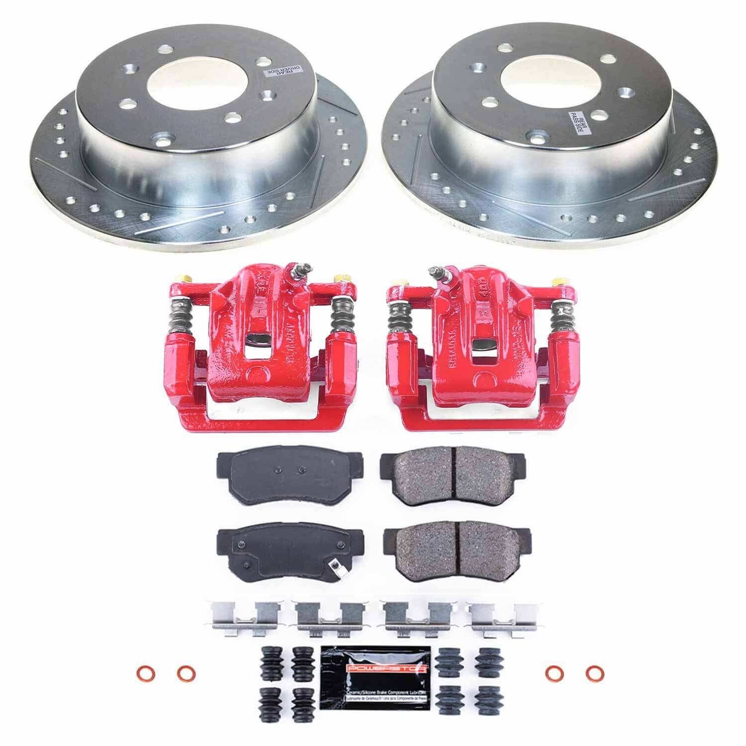 Power Stop KC5212 Rear Z23 Evolution Sport Performance 1-Click Pad And Rotor Kit With Calipers for 1999-2001 Hyundai Sonata Rear Disc product image