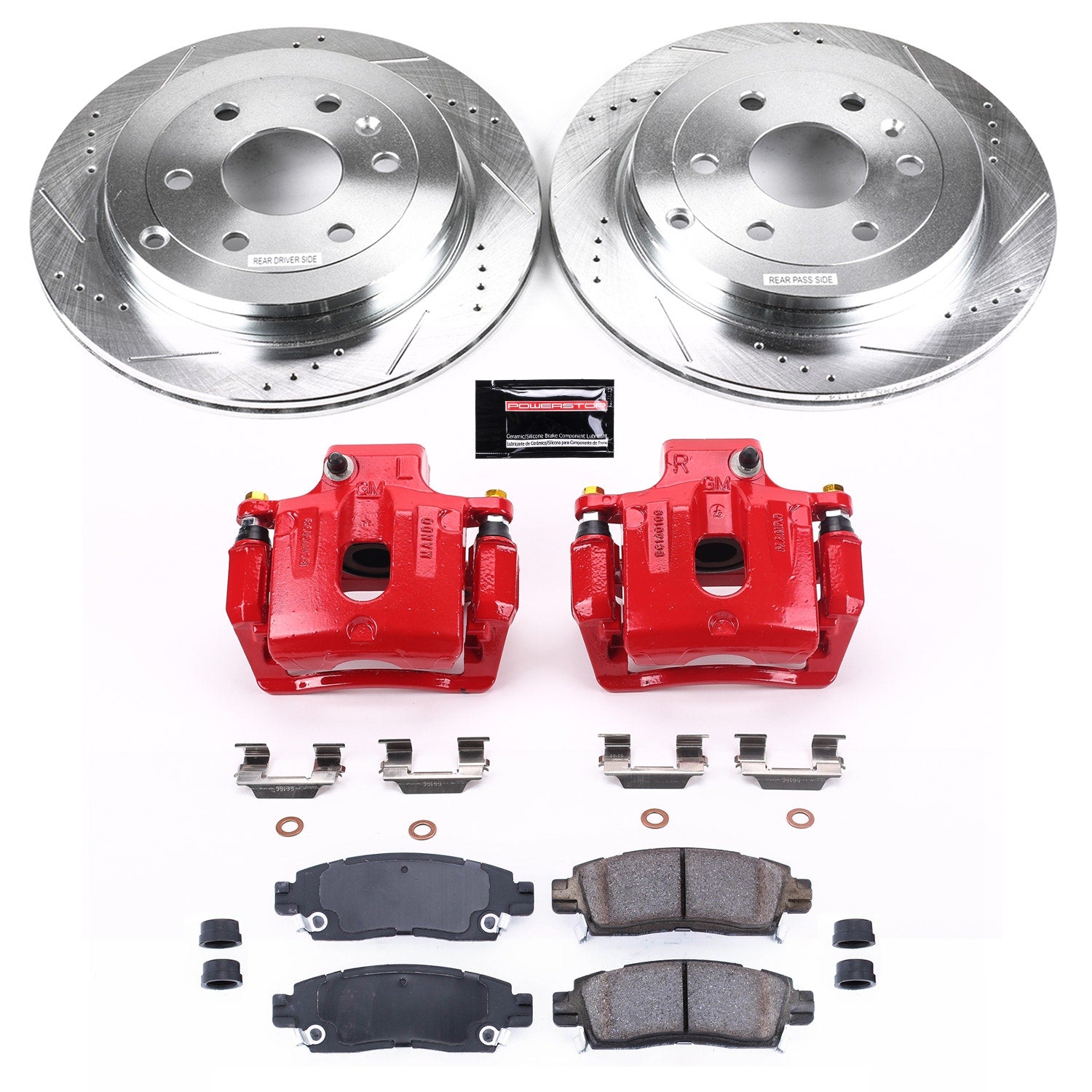 Power Stop KC5262 - Z23 Evolution Sport Performance 1-Click Drilled And Slotted Rear Brake Kit With Calipers vehicle fitment brake part