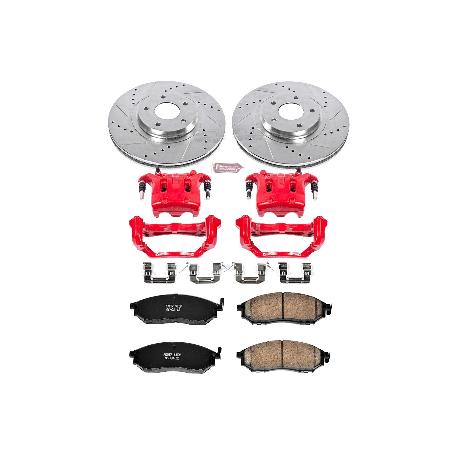 Power Stop KC5263 Z23 Evolution Sport Performance 1-Click Brake Kit With Calipers (Front) for 2011-2014 Nissan Murano Convertible Suv product image