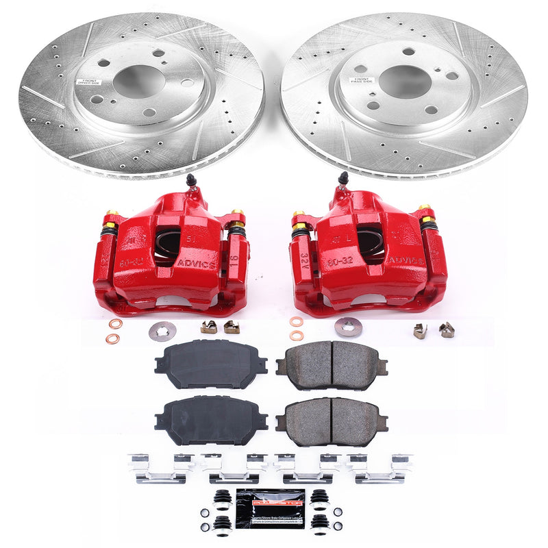 Power Stop KC5272 Z23 Evolution Sport Performance 1-Click Drilled And Slotted Front Brake Kit With Calipers for 2006-2015 Lexus GS300 product image
