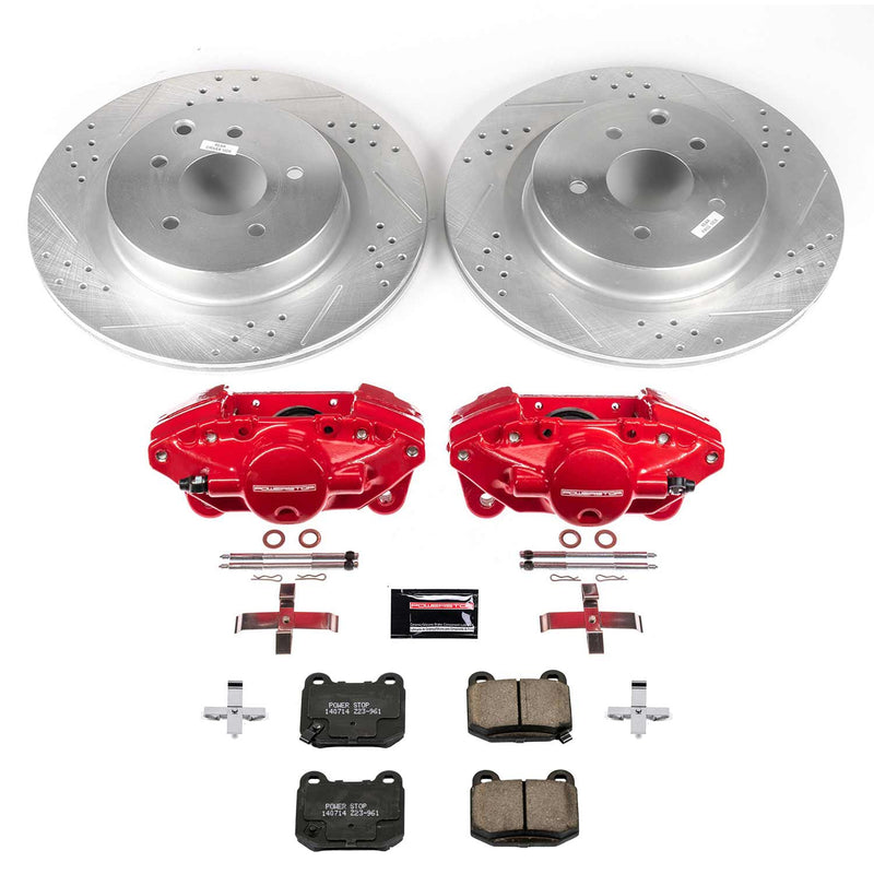 Power Stop KC5303 Rear Z23 Evolution Sport Performance 1-Click Pad And Rotor Kit With Calipers for 2003 Infiniti G35 product image