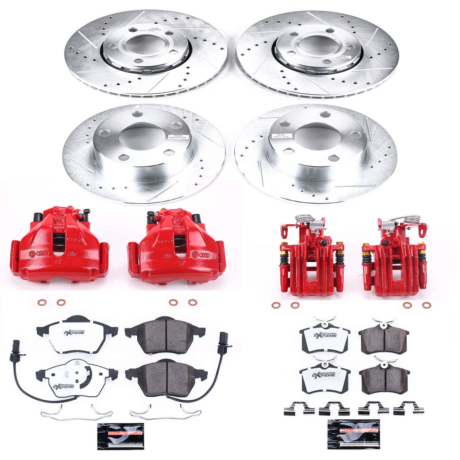 Power Stop KC532-26 - Z26 Street Warrior 1-Click Front And Rear Brake Kit With Calipers vehicle fitment brake part