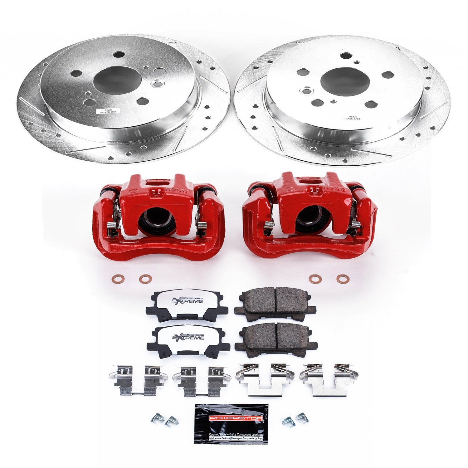 Power Stop KC5333-36 Z36 Extreme Performance Truck And Tow 1-Click Rear Brake Kit With Calipers for 2004-2007 Toyota Highlander product image