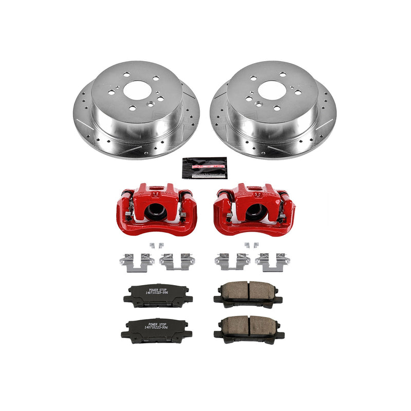 Power Stop KC5333 Z23 Evolution Sport Performance 1-Click Drilled And Slotted Rear Brake Kit With Calipers for 2004-2007 Toyota Highlander product image