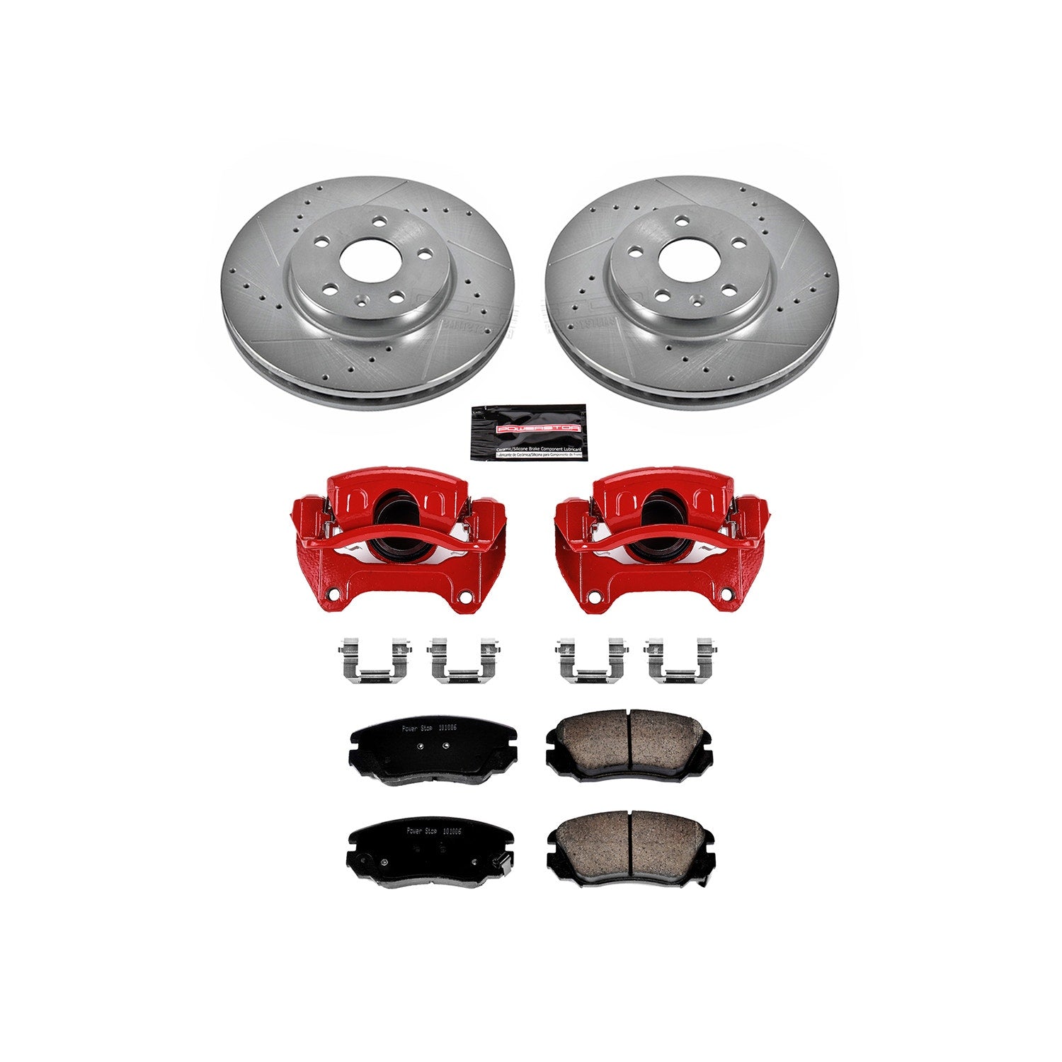 Power Stop KC5334 - Z23 Evolution Sport Performance 1-Click Drilled And Slotted Front Brake Kit With Calipers vehicle fitment brake part