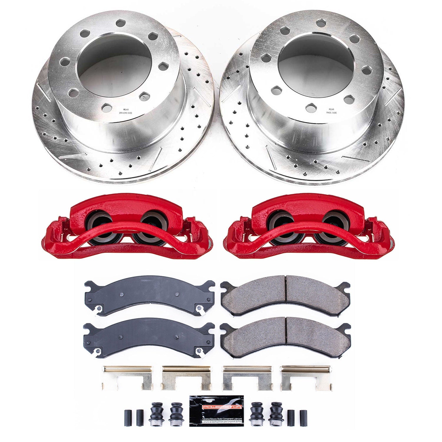 Power Stop KC5337 Rear Z23 Evolution Sport Performance 1-Click Pad And Rotor Kit With Calipers for 2001-2003 Chevrolet Silverado 3500 product image