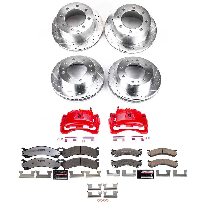 Power Stop KC5338-36 Front And Rear Z36 Extreme Performance Truck And Tow 1-Click Pad And Rotor Kit With Calipers for 2001-2003 Chevrolet Silverado 3500 product image
